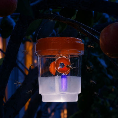Solcellsdriven insektsfälla med LED-ljus för camping
