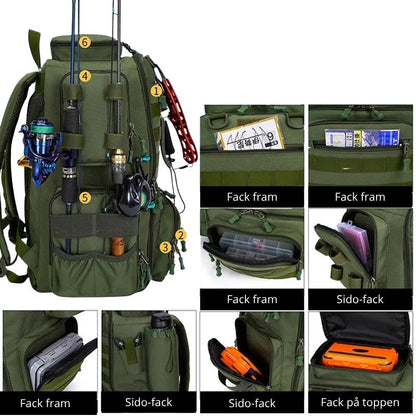 Taktisk Ryggsäck – För Fiske, Vandring & Camping