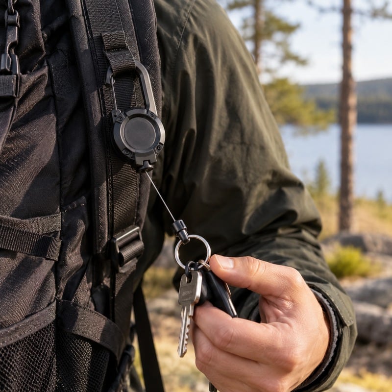 Utdragbar nyckelhållare med karbinhake 5-pack