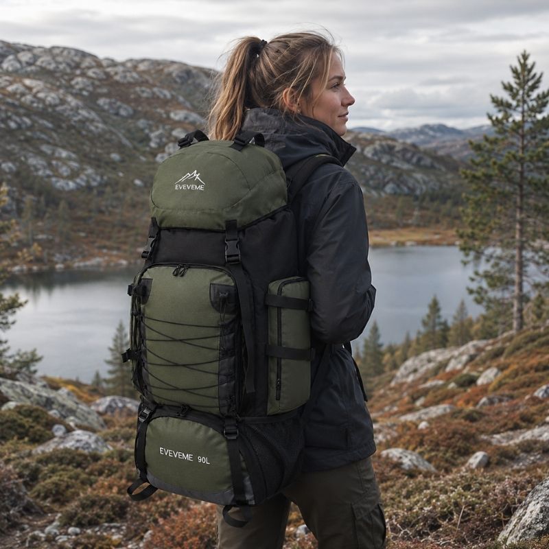 Vandringsryggsäck 90L för camping och resa