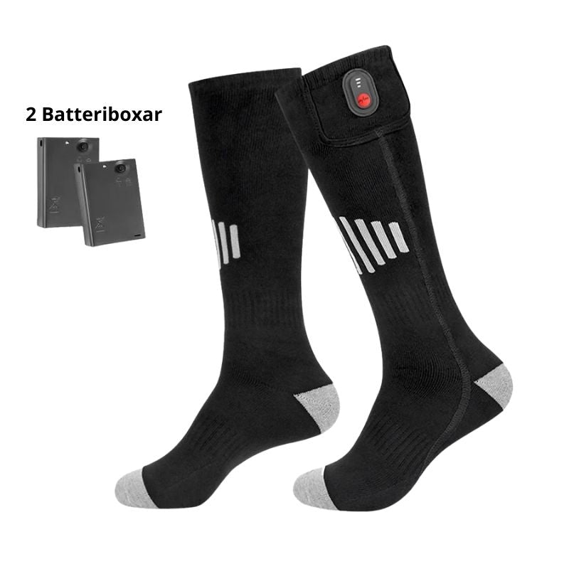 Värmestrumpor med Batteri – För Kyla & Outdoor Svart grå