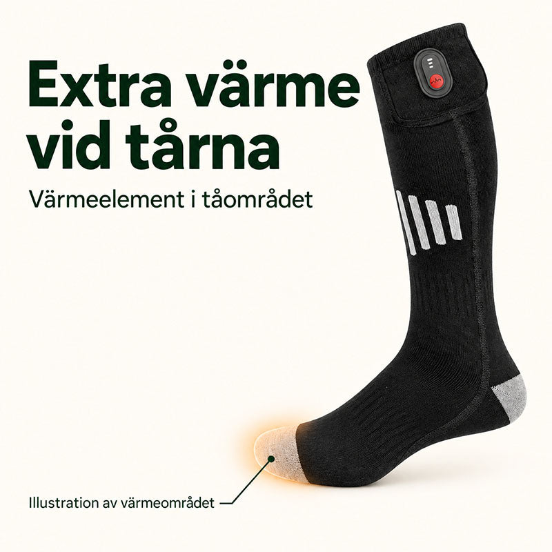 Värmestrumpor med batteri för kyla & outdoor