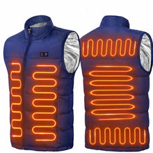 Värmeväst med USB – 3 värmelägen & 9 zoner Blå