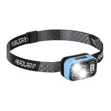 Vattentålig pannlampa med rörelsesensor & uppladdningsbar