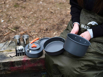 Campingkök 8 delar – lättviktigt aluminiumset för friluftsliv